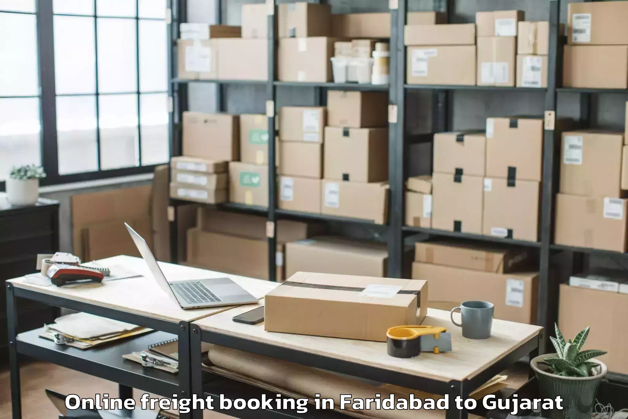 Comprehensive Faridabad to Lodhika Online Freight Booking